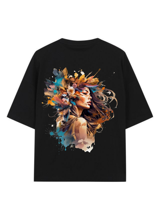 FEATHERED BLOOM - Premium Oversized T-Shirt