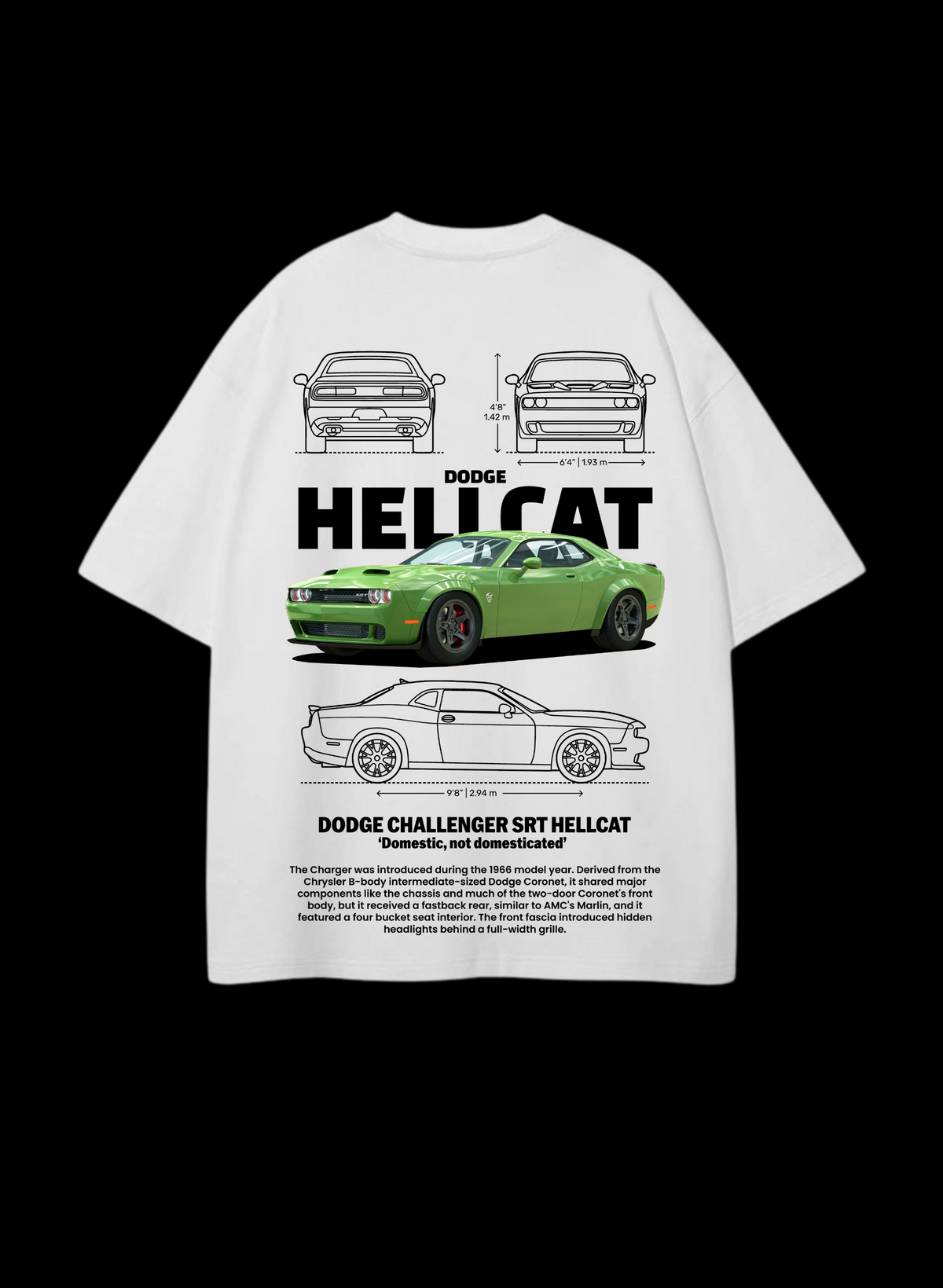 DODGE HELLCAT - Premium Oversized T-Shirt