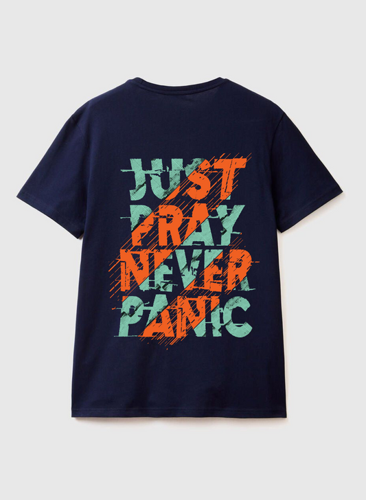 JUST PRAY NEVER PANIC - Premium Oversized T-Shirt