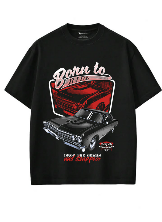 BORN TO RIDE - Premium Oversized T-Shirt